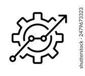 Growth graph in business style or stock data, gear icon management such as profit