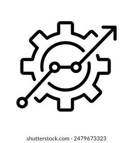 Growth graph in business style or stock data, gear icon management such as profit