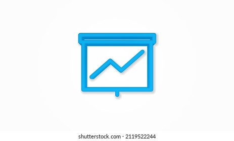 growth graph chart, market success, stock bar up realistic icon. 3d vector illustration. Isolated line color pictogram. Transparent shadows