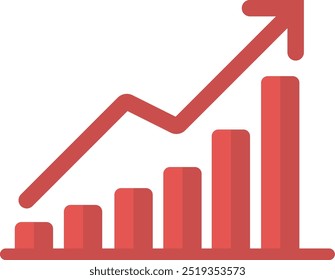 Gráfico de crescimento Sinal do gráfico e símbolo de vetor. Ícone do gráfico de diagrama de crescimento da empresa