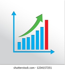 growth graph design paper cut style vector illustration