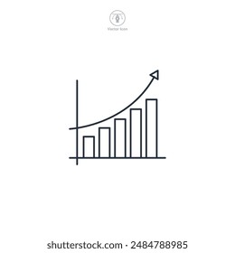 growth graph Icon. Business Financial theme symbol vector illustration isolated on white background