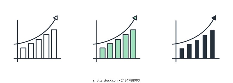 growth graph Icon. Business Financial theme symbol vector illustration isolated on white background