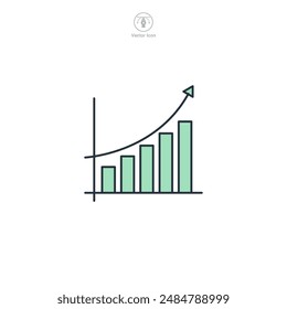 growth graph Icon. Business Financial theme symbol vector illustration isolated on white background