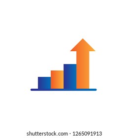 growth graph icon design with modern concept and simple logo shape style design vector eps 10