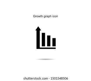 Growth graph icon design vector illustration graphic on background