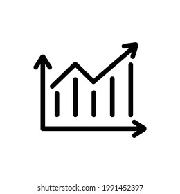 Crecimiento, icono Gráfico, gráficos de vectores de línea