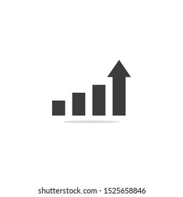 Growth graph icon on a white background.Vector illustration