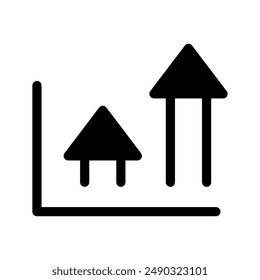 Growth Graph Icon Vector Symbol Design Illustration