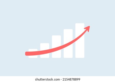 Growth graph of investment, wealth, income and finance business