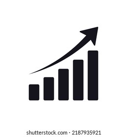 Growth graph isolated on white background, bar graph vector design.