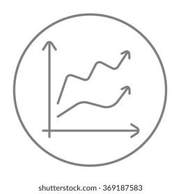 Icono de línea de gráfico de crecimiento.