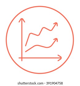 Growth graph line icon.