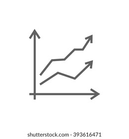 Growth graph line icon.