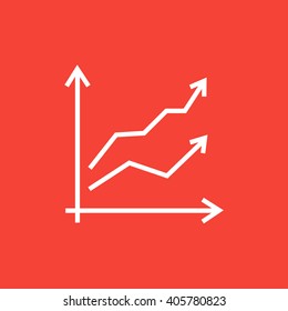 Icono de línea de gráfico de crecimiento.