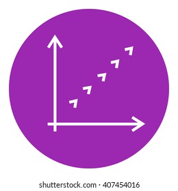 Growth graph line icon.