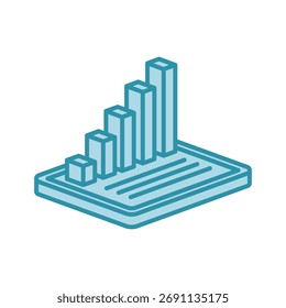 Growth Graph Mini Illustration Isometric Icon. Use For Modern Concept, Print, Ui, Ux Kit, Web And App Development. Vector Related To Market, Business, Finace