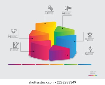 Wachstumskurve um horizontale Schritte Zeitstrahl Infografik Element Bericht Hintergrund der Geschäftszeile Symbol 6 Schritte Vektorgrafik