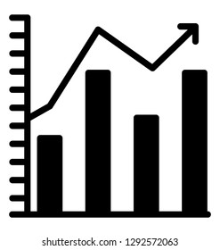 Growth graph showing statistical business data