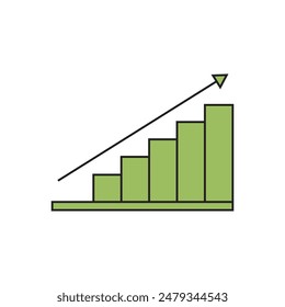 growth graph showing growth, vector icon