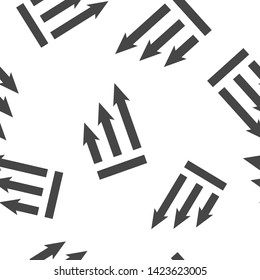 Growth graph. Vector business icon schedule seamless pattern on a white background.