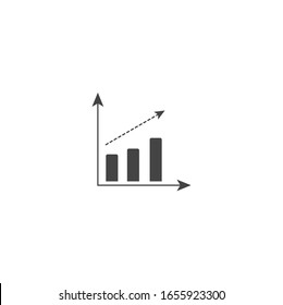 Growth graph. Vector business icon schedule on transparent background.