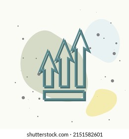 Growth graph. Vector business icon schedule on multicolored background. Layers grouped for easy editing illustration. For your design.