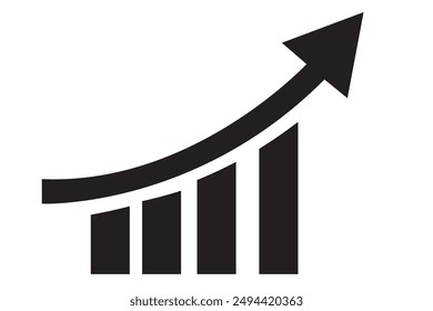 Growth Graph Vector for Finance, Economic and Business report, Static Infographic, Isolate Graph, Flow