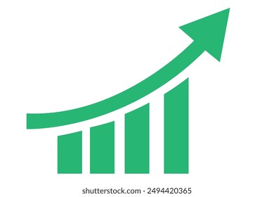 Growth Graph Vector for Finance, Economic and Business report, Static Infographic, Isolate Graph, Flow