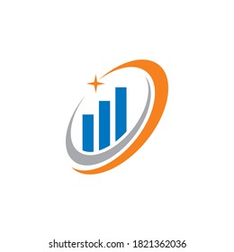 Vector de gráfico de crecimiento, logotipo de finanzas