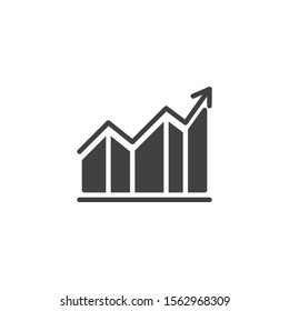 Growth graph vector icon. Financial Diagram filled flat sign for mobile concept and web design. Statistic graph chart glyph icon. Business analytics symbol, logo illustration. Vector graphics
