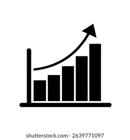 Growth Graph Vector Icon on White Background