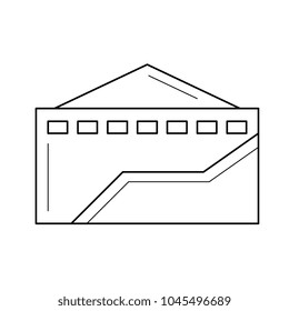 Growth graph vector line icon isolated on white background. Statistic of ecological development concept. Bar chart with growth line icon for infographic, website or app.
