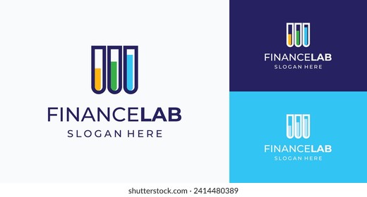 Growth graph vector logo design with laboratory bottle style.