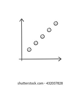 Growth graph vector sketch icon isolated on background. Hand drawn Growth graph icon. Growth graph sketch icon for infographic, website or app.