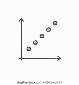 Growth graph vector sketch icon isolated on background. Hand drawn Growth graph icon. Growth graph sketch icon for infographic, website or app.