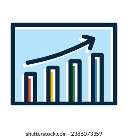 Growth Graph Vector Thick Line Filled Dark Colors Icons For Personal And Commercial Use.
