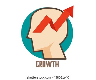 Growth graphic. Flat vector illustration.
