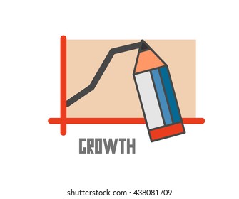 Growth graphic. Flat vector illustration.