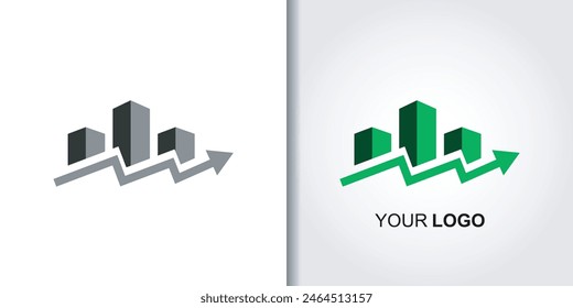 conjunto de logotipos de tabla de gráficos de crecimiento
