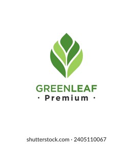 Growth Green Leaf vector logo design