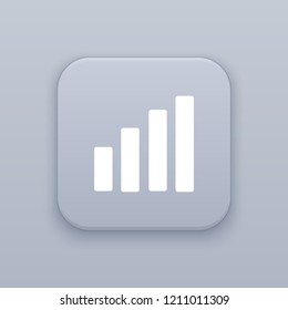 Growth, growing graph button, best vector on a gray background