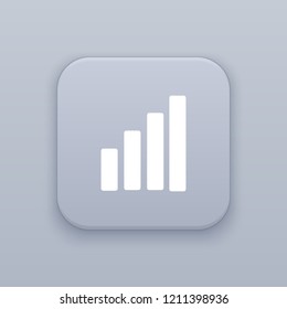 Growth, growing graph button, best vector on a gray background