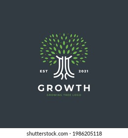 Logo de l'arbre de croissance, icône logo écologique, environnement