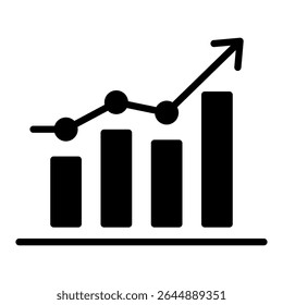Icono de glifo de crecimiento. Diseño de icono de Vector simple en estilo gylph. Formato de Vector editable