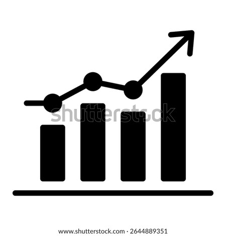 Growth gylph icon. Simple vector icon design in gylph style. Editable vector format