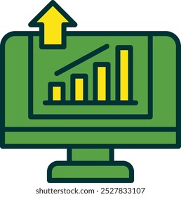 Growth Hacking Filled Two Color Vector Icon Design