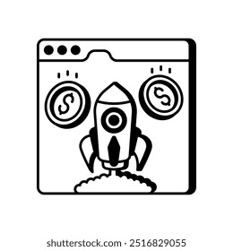 Growth Hacking Glyph Icon, Vector illustration