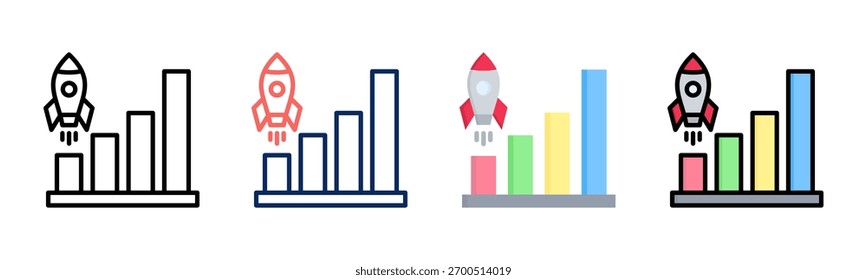 Ícone Growth Hacking define coleção de vários estilos