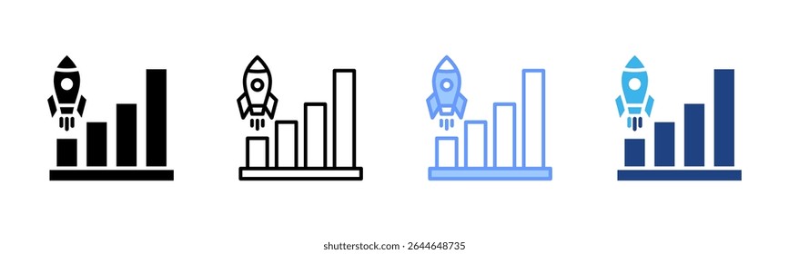 Coleção de vários estilos da folha de ícones do Growth Hacking